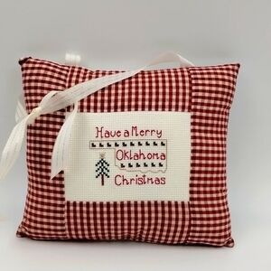 Christmas hanging pillow Oklahoma Christmas 8x7
